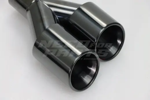 Black Chrome Dual Left Exhaust Tips 101mm