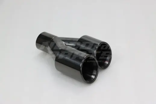 Black Chrome Dual Left Exhaust Tips 101mm
