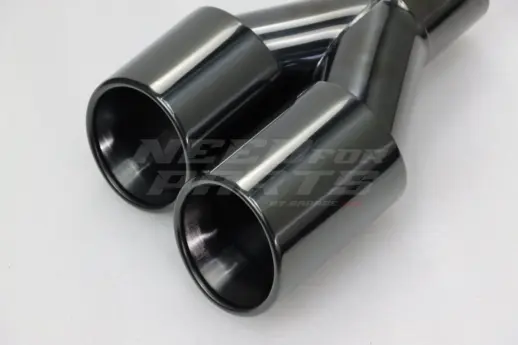 Black Chrome Dual Right Exhaust Tips 101mm