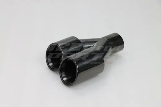 Black Chrome Dual Right Exhaust Tips 101mm