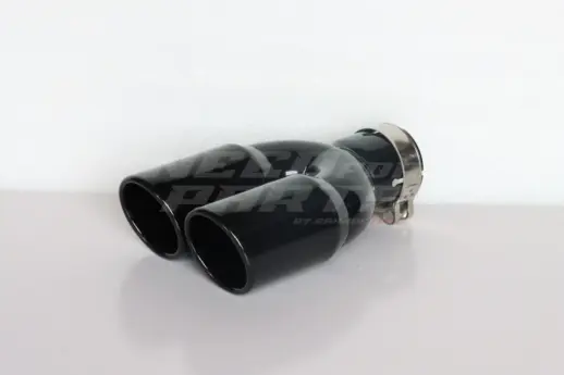 Black Dual Exhaust Tips 76mm