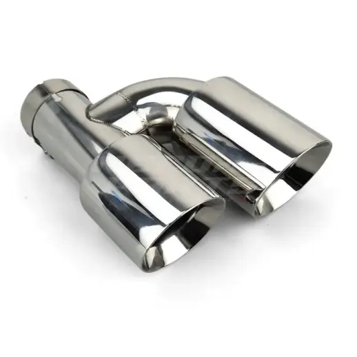 Chrome Dual Left Exhaust Tips 101mm