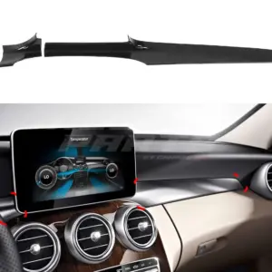 Dashboard Panel Cover Voor Mercedes C Class C205/S205/W205 & Mercedes GLC X253 – AMG Look, Hoogglans Zwart