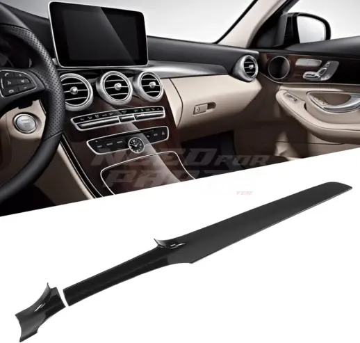 Dashboard Panel Cover For Mercedes C Class/GLC Class C205/S205/W205/X253 Standard & AMG Line & C43 AMG & C450 AMG & GLC43 AMG & C63 AMG & GLC63 AMG Only – AMG Look, Gloss Black