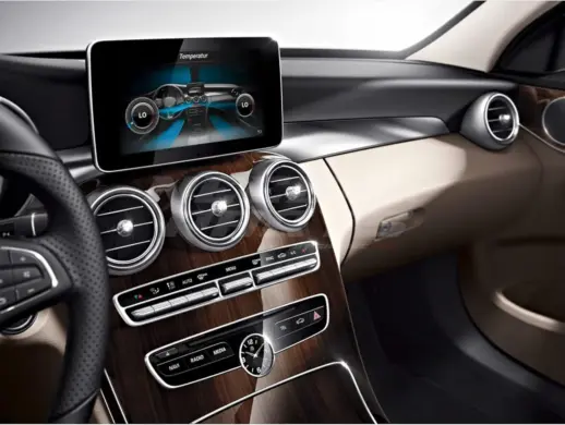 Dashboard Panel Cover For Mercedes C Class/GLC Class C205/S205/W205/X253 Standard & AMG Line & C43 AMG & C450 AMG & GLC43 AMG & C63 AMG & GLC63 AMG Only – AMG Look, Gloss Black