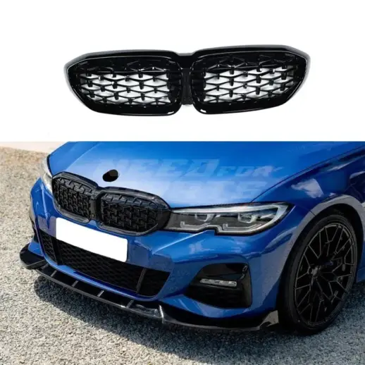 Diamond Grille For BMW 3 Series G20/G21 Pre-LCI Standard & M Sport & M340d & M340i Only – M Performance Look, Gloss Black