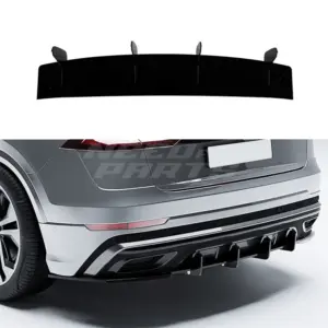 Diffuser Extension Voor Audi Q8 S Line/SQ8 4M (SUV) Pre-Facelift – Sport Look, Hoogglans Zwart