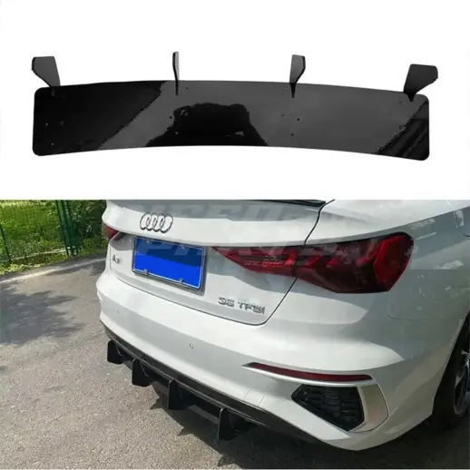 Diffuser Extension For Audi RS3 8Y (Sedan) (2021-2024) Pre-Facelift – Racing Look, Gloss Black