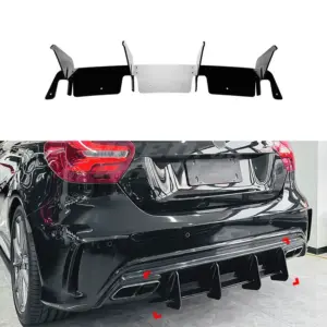 Diffuser Extension Voor Mercedes A Class W176 A45 AMG – Racing Look, Hoogglans Zwart