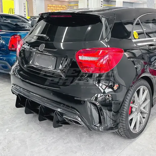 Diffuser Extension For Mercedes A Class W176 A45 AMG Only – Racing Look, Gloss Black