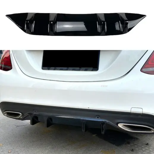 Diffuser Extension For Mercedes C Class A205/C205/S205/W205 Facelift AMG Line Only – AMG Look, Gloss Black