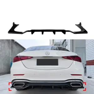 Diffuser Extension Voor Mercedes C Class W206 AMG Line – AMG Look, Hoogglans Zwart