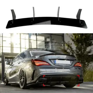 Diffuser Extension Voor Mercedes CLA X117/C117 Facelift CLA45 AMG – CLA45 Racing Look, Hoogglans Zwart