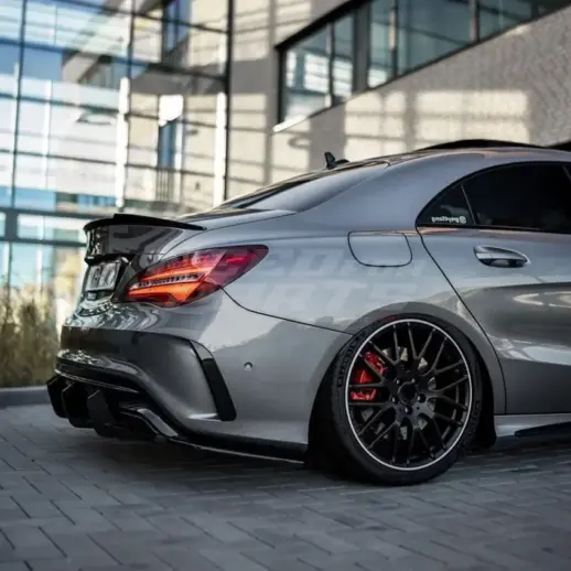 Diffuser Extension For Mercedes CLA Class C117/X117 Facelift CLA45 AMG Only – CLA45 Racing Look, Gloss Black