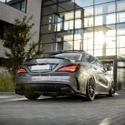 Diffuser Extension For Mercedes CLA Class C117/X117 Facelift CLA45 AMG Only – CLA45 Racing Look, Gloss Black
