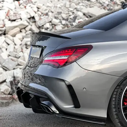 Diffuser Extension For Mercedes CLA Class C117/X117 Facelift CLA45 AMG Only – CLA45 Racing Look, Gloss Black
