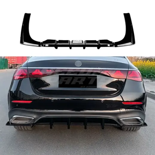 Diffuser Extension For Mercedes E Class W214 (2023-present) AMG Line Only – Racing Look, Gloss Black