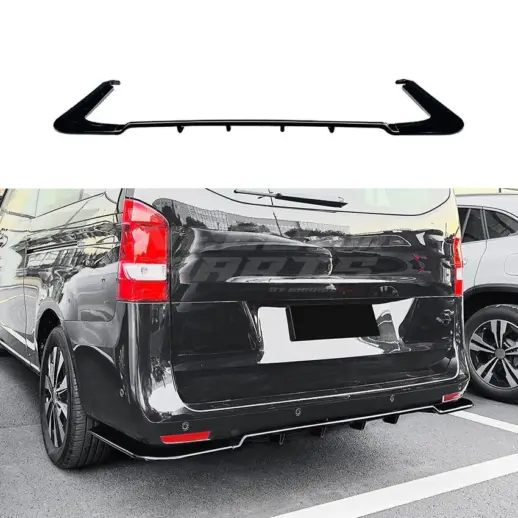Diffuser Extension For Mercedes Vito Class W447 AMG Line Only – Sport Look, Gloss Black