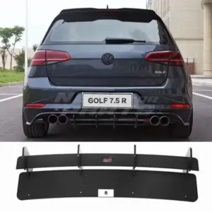 Diffuser Extension Voor Volkswagen Golf 7.5 (Hatchback) R – Sport Look, Hoogglans Zwart
