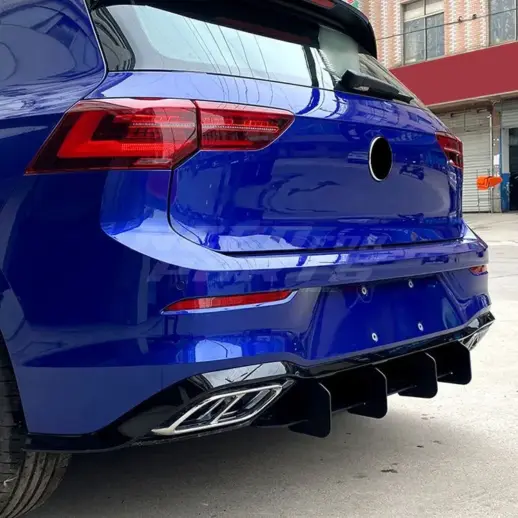 Diffuser Extension For Volkswagen Golf 8 (Hatchback) (2020-2024) Standard Only – Sport Look, Gloss Black