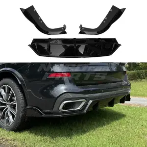 Diffuser Extension With Rear Side Splitters Voor BMW X5 G05 M Sport & M60i & M50i & M50d – M Performance Look, Hoogglans Zwart