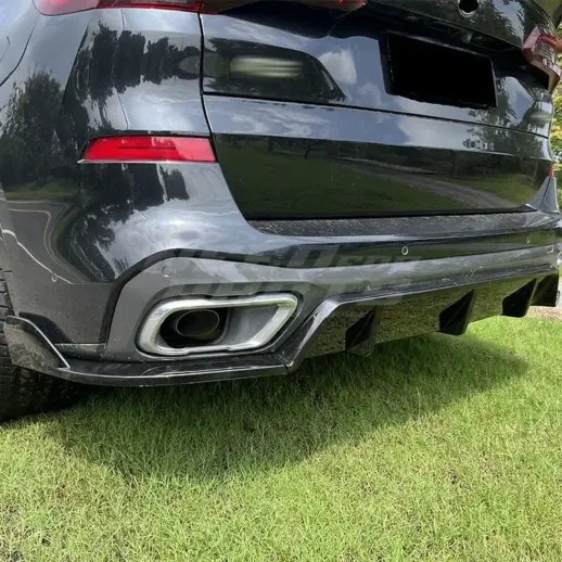 Diffuser Extension With Rear Side Splitters For BMW X5 G05 M Sport & M50d & M50i & M60i Only – M Performance Look, Gloss Black