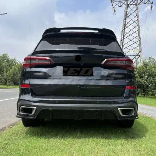 Diffuser Extension With Rear Side Splitters For BMW X5 G05 M Sport & M50d & M50i & M60i Only – M Performance Look, Gloss Black
