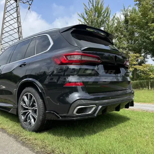 Diffuser Extension With Rear Side Splitters For BMW X5 G05 M Sport & M50d & M50i & M60i Only – M Performance Look, Gloss Black