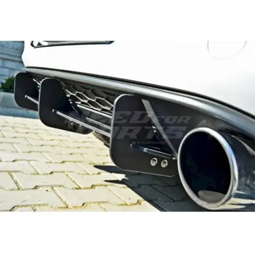 Diffuser Extension With Rear Side Splitters For Volkswagen Golf 7 (Hatchback) (2013-2017) GTI Only – Sport Look, Gloss Black