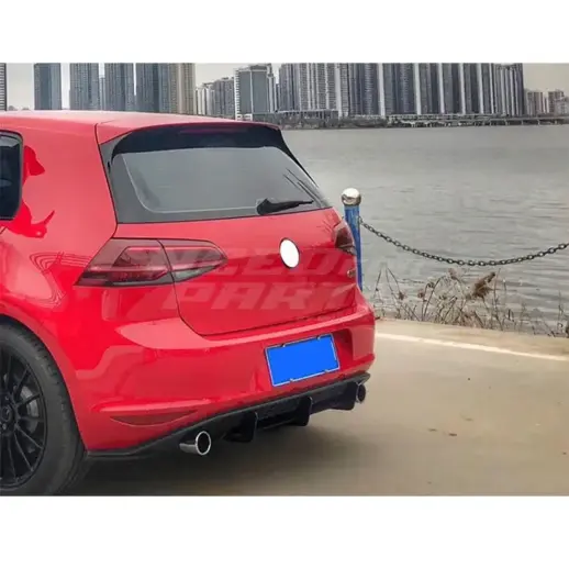 Diffuser Extension With Rear Side Splitters For Volkswagen Golf 7.5 (Hatchback) (2017-2021) Facelift GTI Only – Sport Look, Gloss Black