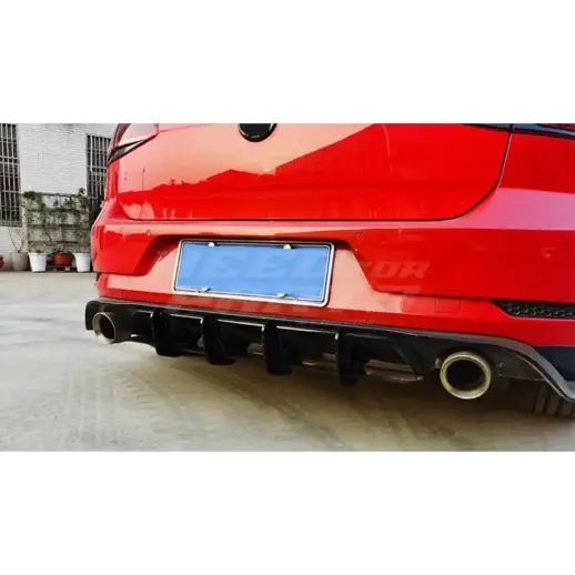 Diffuser Extension With Rear Side Splitters For Volkswagen Golf 7.5 (Hatchback) (2017-2021) Facelift GTI Only – Sport Look, Gloss Black