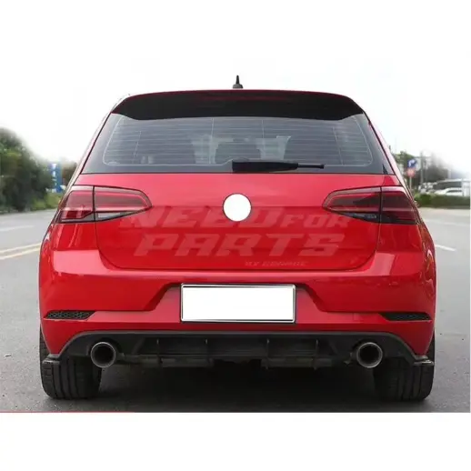 Diffuser Extension With Rear Side Splitters For Volkswagen Golf 7.5 (Hatchback) (2017-2021) Facelift GTI Only – Sport Look, Gloss Black