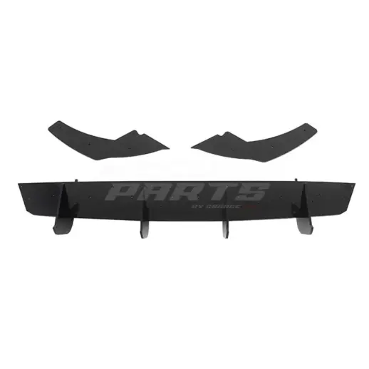 Diffuser Extension With Rear Side Splitters For Volkswagen Golf 8 (Hatchback) (2020-2024) R Line Only – Sport Look, Gloss Black