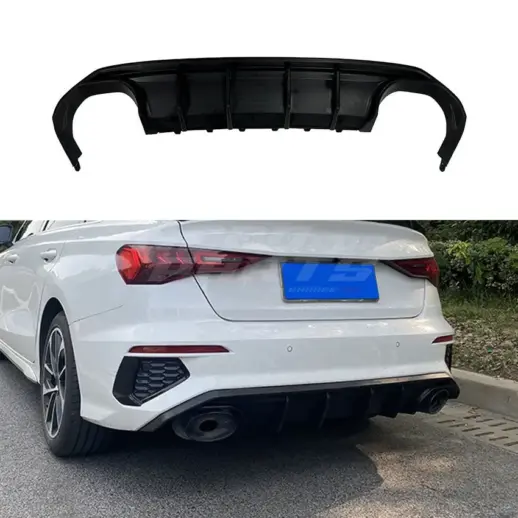 Diffuser For Audi A3 S Line/S3 8Y (Sedan) (2020-2024) Pre-Facelift – OO-OO – RS3 Look, Gloss Black