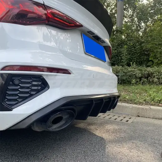 Diffuser For Audi A3 S Line/S3 8Y (Sedan) (2020-2024) Pre-Facelift – OO-OO – RS3 Look, Gloss Black