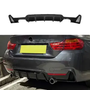 Diffuser Voor BMW 4 Series F36/F33/F32 M Sport – O-O – M Performance Look, Hoogglans Zwart