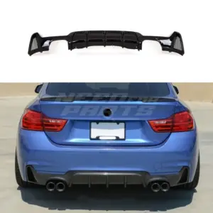 Diffuser Voor BMW 4 Series F36/F33/F32 M Sport – OO-OO – M Performance Look, Hoogglans Zwart
