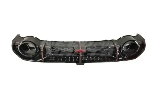 Diffuser With Black Exhaust Tips For Audi A3 S Line/S3 8Y (Sedan) (2020-2024) Pre-Facelift – RS3 Racing Look, Gloss Black