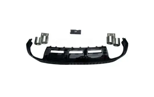 Diffuser With Black Exhaust Tips For Audi A3 S Line/S3 8Y (Sedan) (2020-2024) Pre-Facelift – S3 Look, Gloss Black