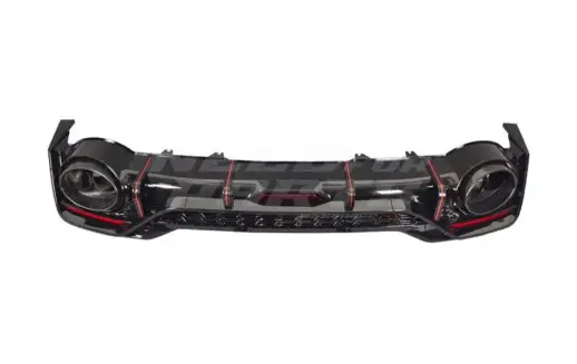 Diffuser With Black Exhaust Tips For Audi A5 S Line/S5 F5 (Cabriolet & Coupé & Sportback) Facelift – RS5 Racing Look, Gloss Black