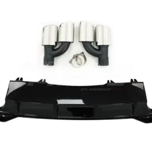 Diffuser With Black Exhaust Tips Voor Audi A5 S Line/S5 F5 (Cabriolet & Coupé & Sportback) Facelift – S5 Look, Hoogglans Zwart