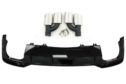 Diffuser With Black Exhaust Tips For Audi A5 S Line/S5 F5 (Cabriolet & Coupé & Sportback) Facelift – S5 Look, Gloss Black