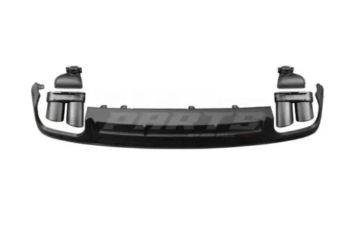 Diffuser With Black Exhaust Tips For Audi A6 S Line/S6 C8 (Avant & Sedan) Pre-Facelift – S6 Look, Gloss Black
