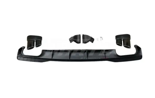 Diffuser With Black Exhaust Tips For Audi A7 S Line/S7 C8 (Sportback) Pre-Facelift – S7 Look, Gloss Black