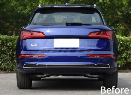 Diffuser With Black Exhaust Tips For Audi Q5 S Line/SQ5 FY (SUV) (2020-present) Facelift – OO-OO – RSQ5 Look, Gloss Black