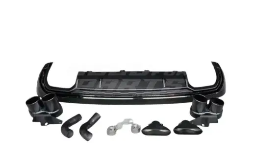 Diffuser With Black Exhaust Tips For Audi Q5 S Line/SQ5 FY (SUV) (2020-present) Facelift – OO-OO – RSQ5 Look, Gloss Black