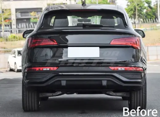 Diffuser With Black Exhaust Tips For Audi Q5 S Line/SQ5 FY (SUV) (2020-present) Facelift – RSQ5 Racing Look, Gloss Black