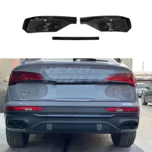 Diffuser With Black Exhaust Tips Voor Audi Q5 S Line/SQ5 FY (Sportback) – OO-OO – SQ5 Look, Hoogglans Zwart