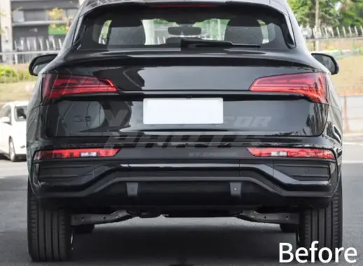 Diffuser With Black Exhaust Tips For Audi Q5/Q5 S Line/SQ5 FY (Sportback) (2020-present) Facelift – OO-OO – RSQ5 Look, Gloss Black