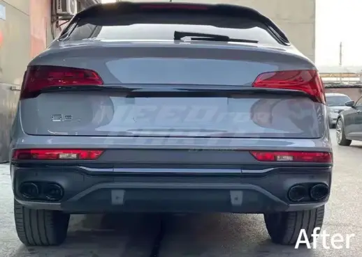 Diffuser With Black Exhaust Tips For Audi Q5/Q5 S Line/SQ5 FY (Sportback) (2020-present) Facelift – OO-OO – RSQ5 Look, Gloss Black